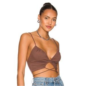 NWT Superdown - Daliah Ruched Cami Top in Brown size small